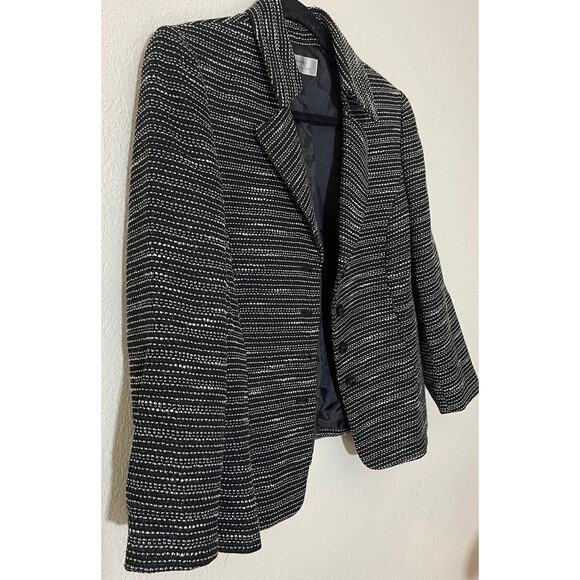 Tahari by ASL Levine Black & White Button Career Single Breasted BLAZER  SZ 8 - Picture 2 of 8